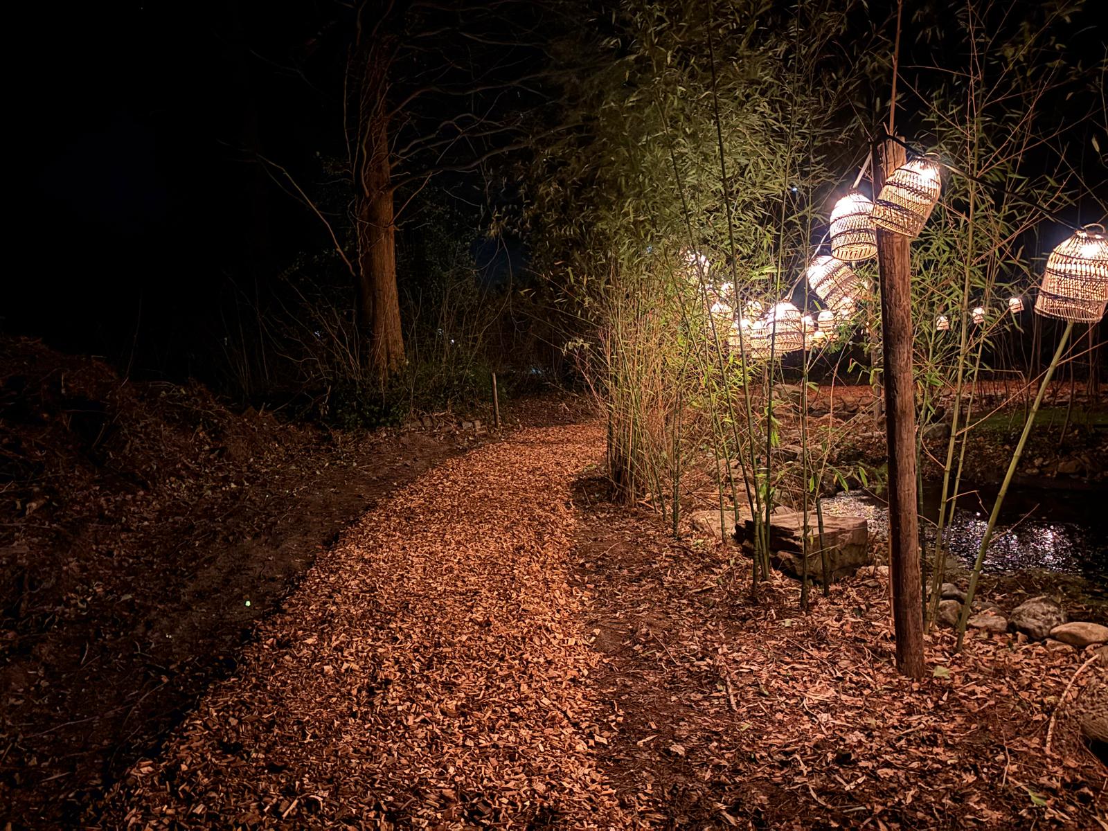 Japandi Lounge path to sauna